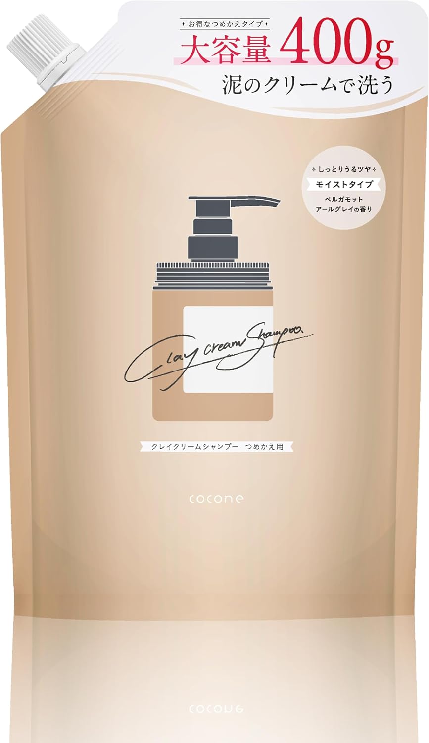 cocone 코코네 클레이 크림 샴푸 리필용 400g 아르그레이 베르가못 향 올인원 8in1 무실리콘 무포밍