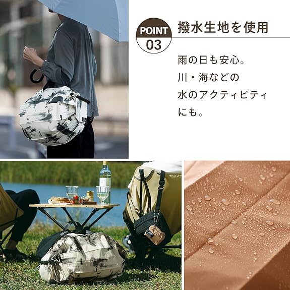 Shupatto 보냉쇼퍼백 (20L)L 사이즈, 화이트 버치 한 번에 접히는 대용량 접이식 에코백 (S500/S503)