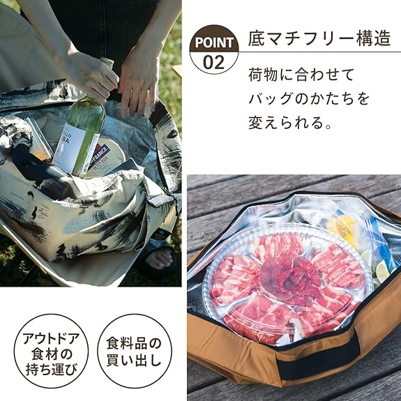 Shupatto 보냉쇼퍼백 (20L)L 사이즈, 화이트 버치 한 번에 접히는 대용량 접이식 에코백 (S500/S503)