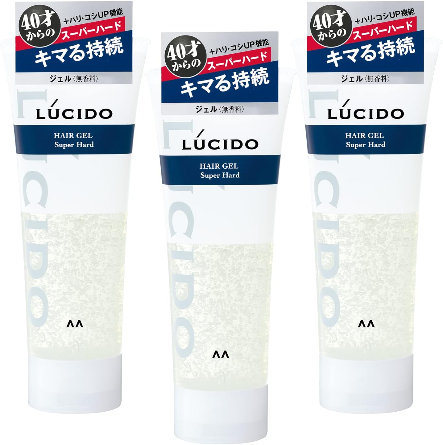 LUCIDO (루시도) 슈퍼 하드 헤어 젤 | 남성용 스타일링제 | 세트 (160g × 3개)