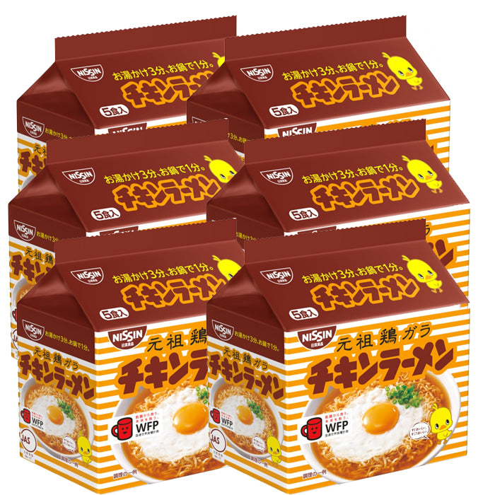닛신식품 치킨라면 5개입 × 6팩 (인스턴트 봉지면) 총30팩