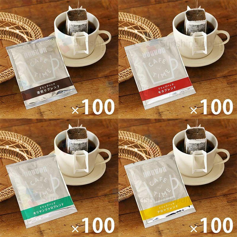 도토루 드립팩 100P 진한볶은향 킬리만자로모카아로마 / 버라이어티 팩 40P 일본직배송