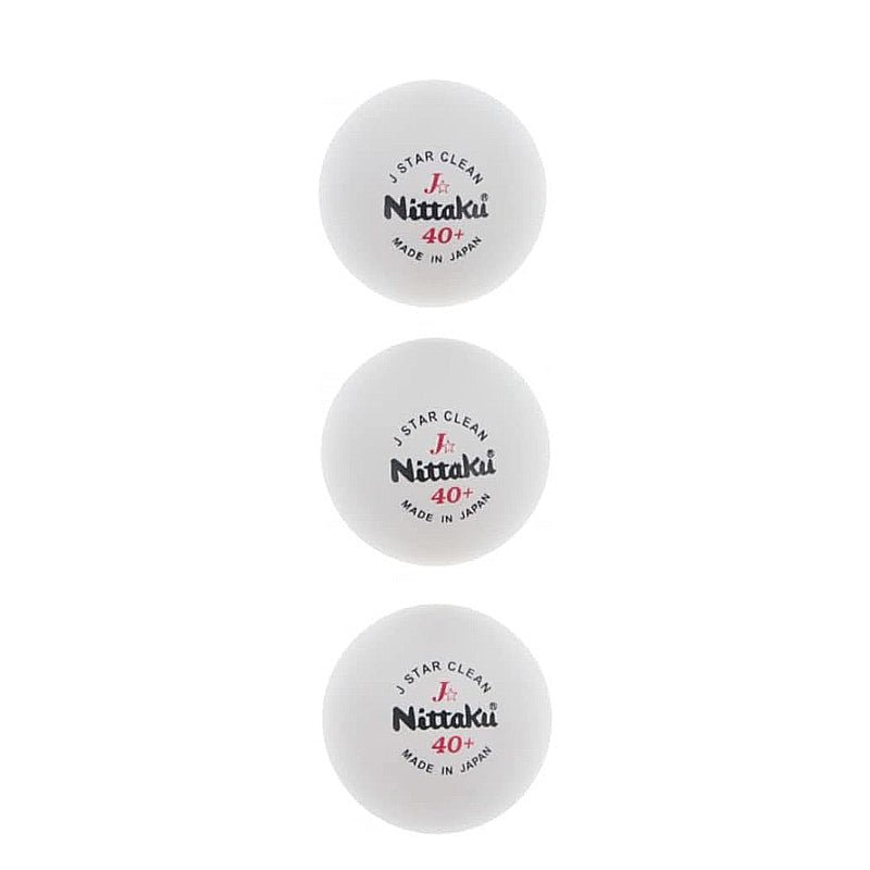 니타쿠(Nittaku) J스타 클린 탁구공 (3개입 / 40mm / 화이트 / 일본제) 1성 5세트 연습용