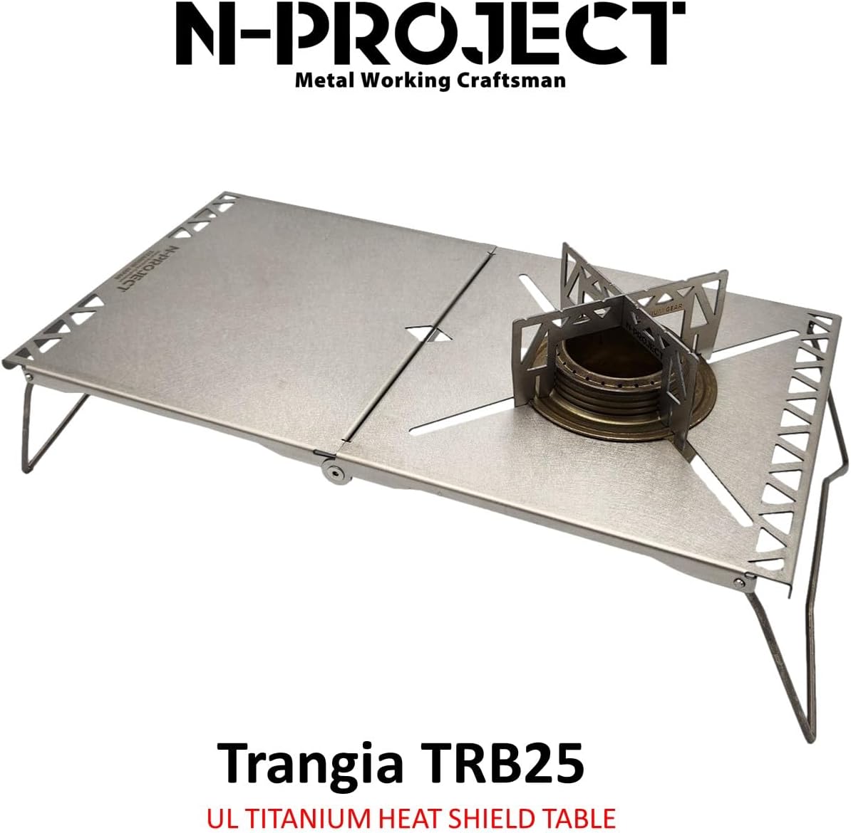 N-project 티타늄 차열 테이블 접이식 SOTO ST-330 FUSION & Trangia TRB25 전용 초경량 198g UL TITANIUM TABLE [일본제]