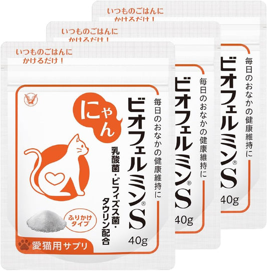 다이쇼제약 반려묘 고양이 장 건강을 위한 프리미엄 유산균 보조제, ‘냥 비오페르민 S’ 40g x 3팩