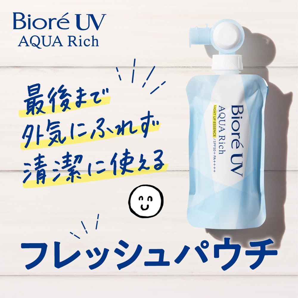 비오레 UV 아쿠아리치 라이트업 에센스 프레시 파우치 120g 3세트