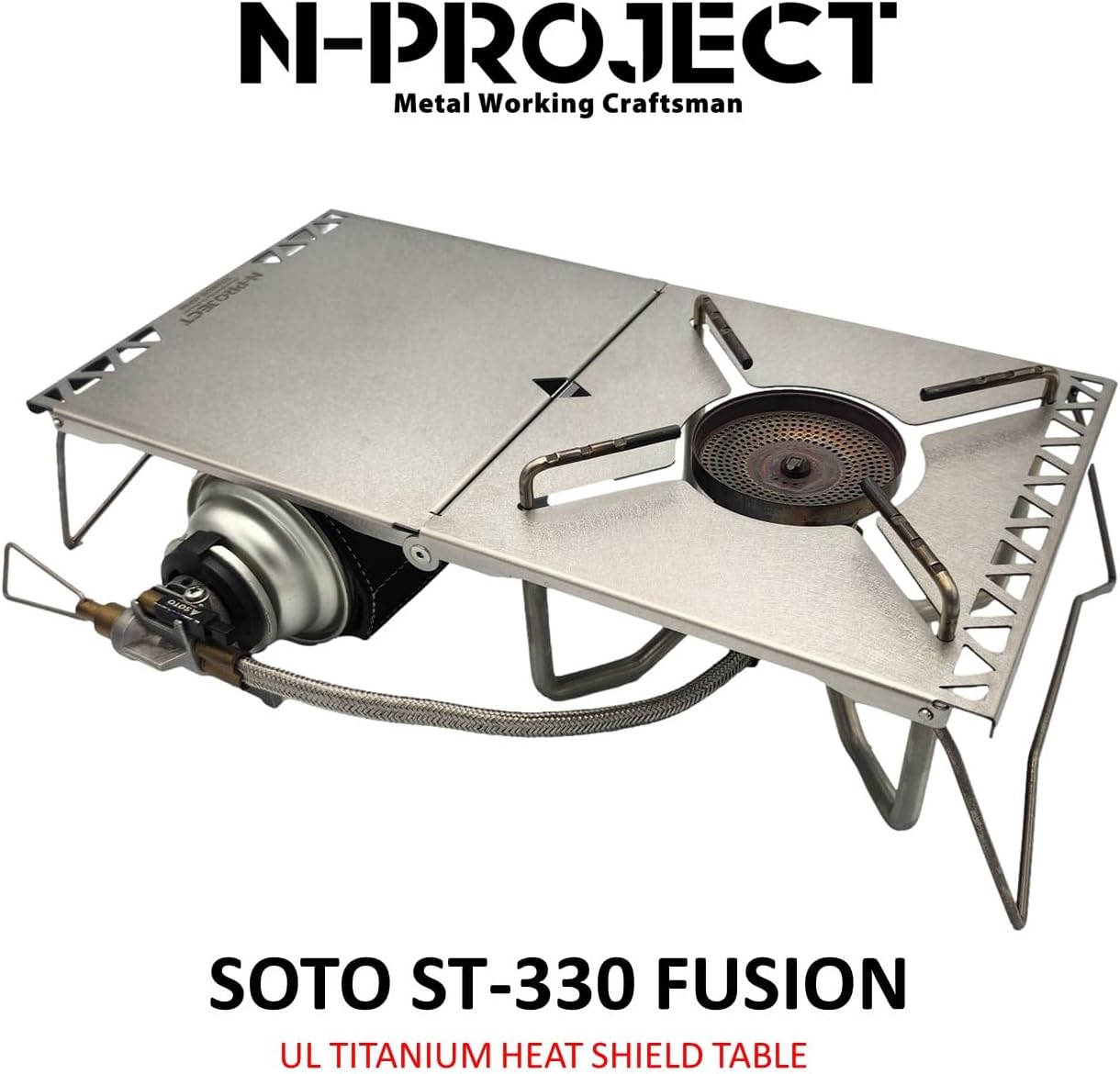 N-project 티타늄 차열 테이블 접이식 SOTO ST-330 FUSION & Trangia TRB25 전용 초경량 198g UL TITANIUM TABLE [일본제]