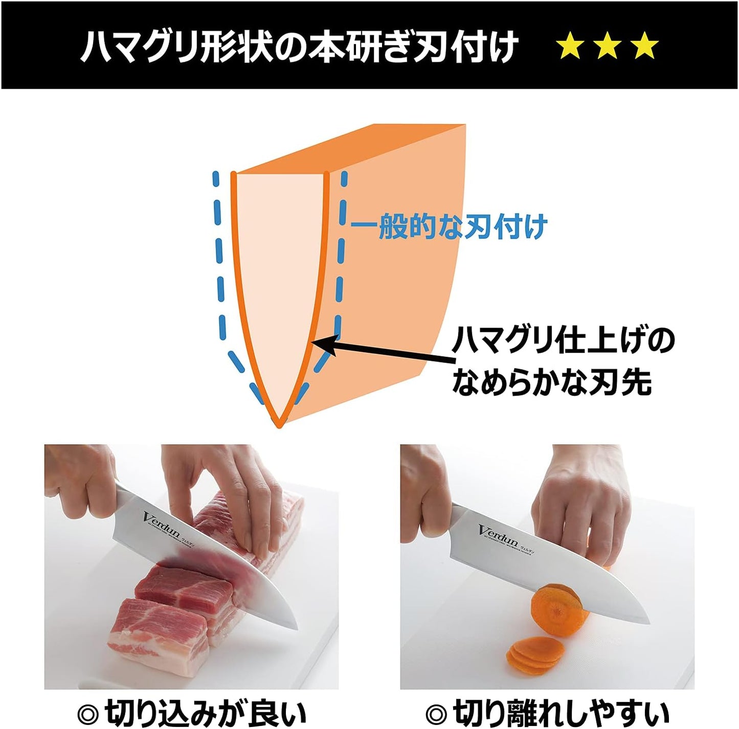 下村工業(Shimomura Kougyou) 일본제 몰리브덴 바나듐 시리즈 주방나이프(165mm) / 고기용나이프(180mm) 칼 2종 세트 (모델번호: OVD-50)