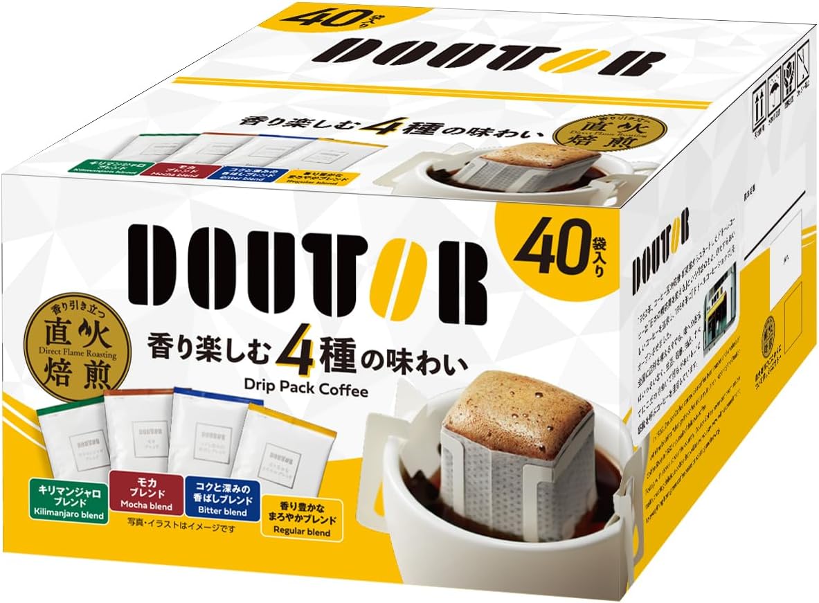 도토루 드립팩 100피스  진한볶은향 킬리만자로모카아로마 / 버라이어티 팩 40피스 일본직배송/일본커피의 진수/향선택/일본드립커피
