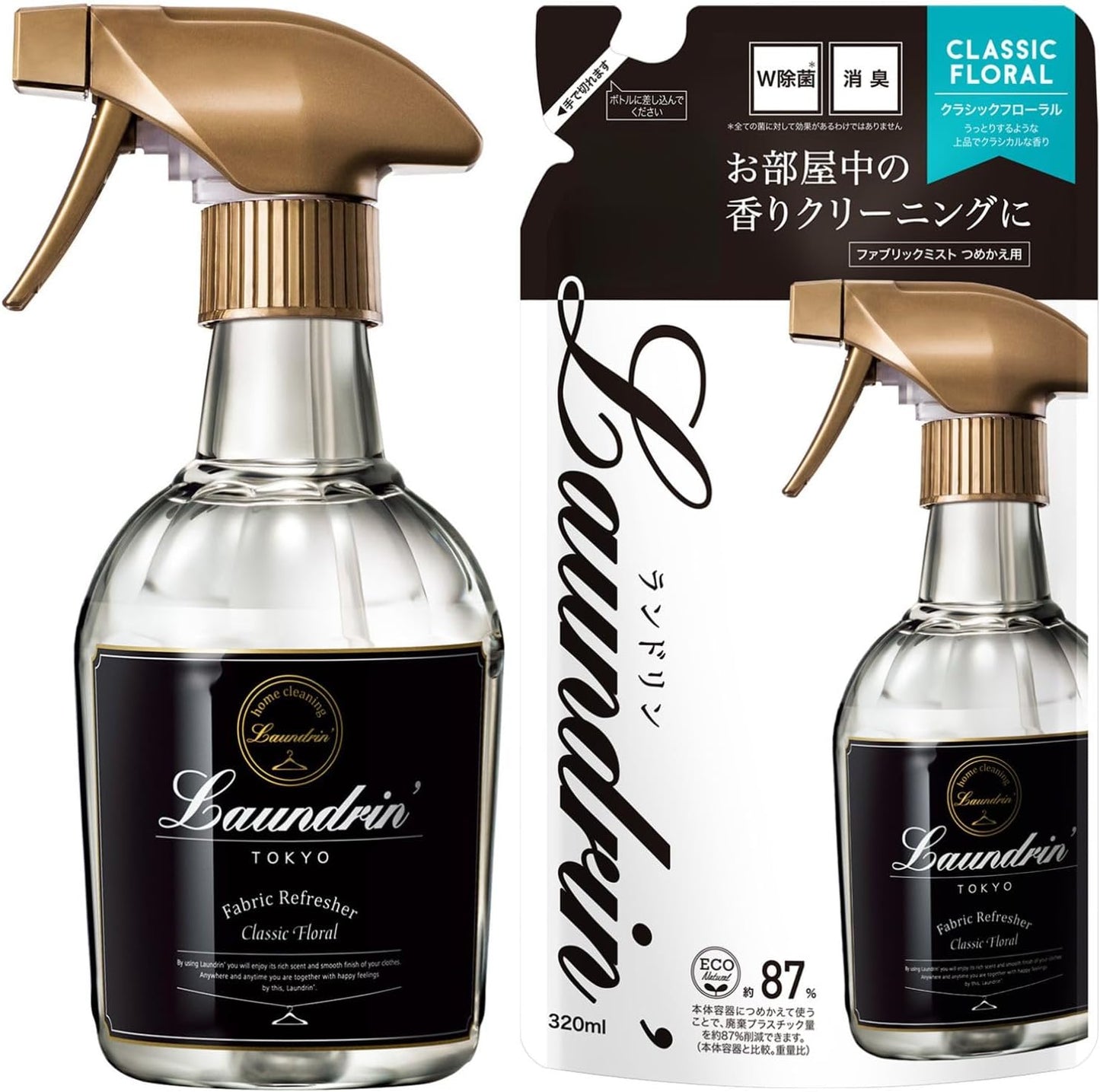 랜드린 패브릭 미스트 클래식 플로럴 세트 본품 370ml  리필 320ml (총 690ml)