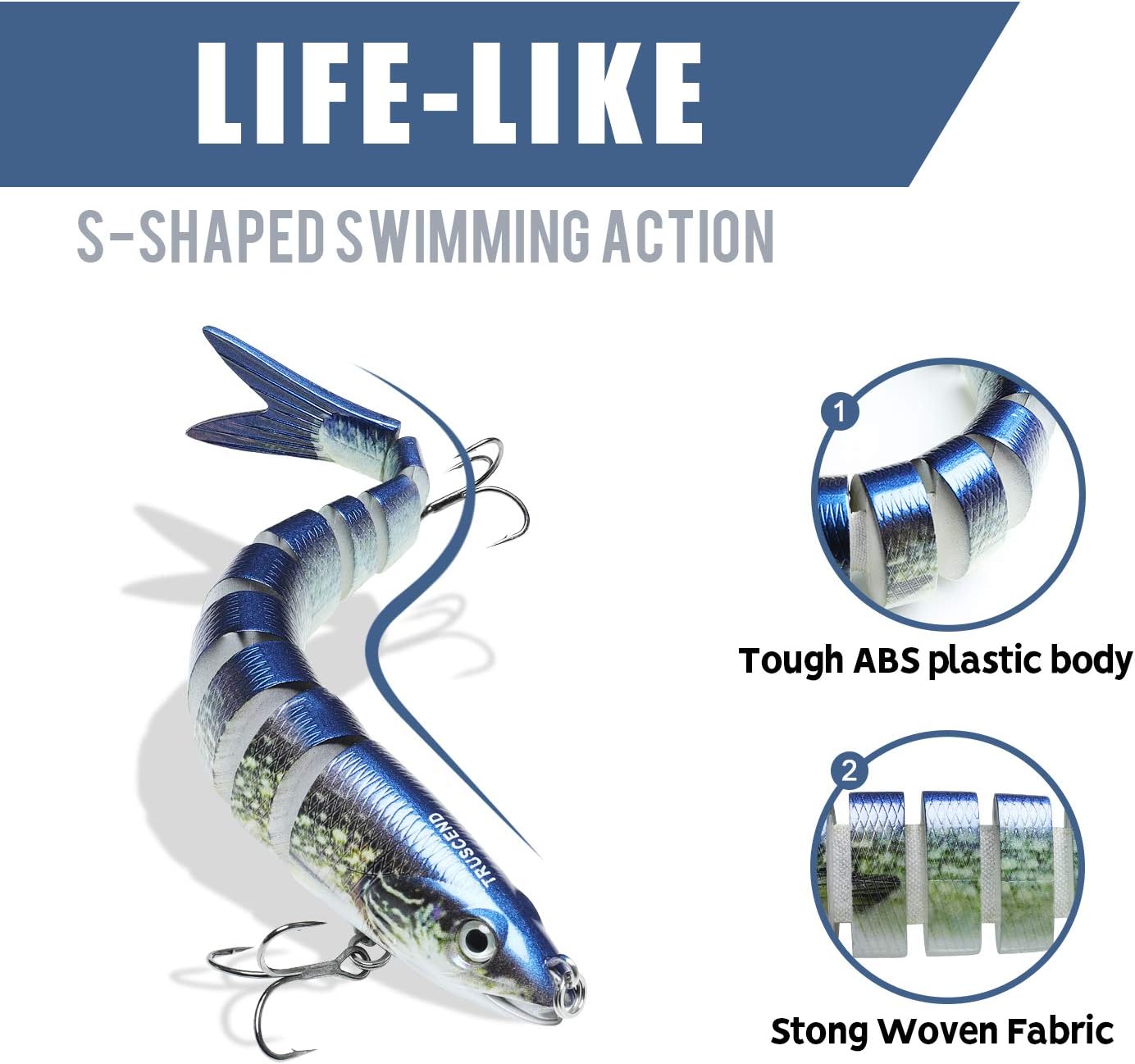 TRUSCEND 10관절 리얼 피쉬 루어 10cm 10g 미노우 낚시루어 A3-10cm,10g