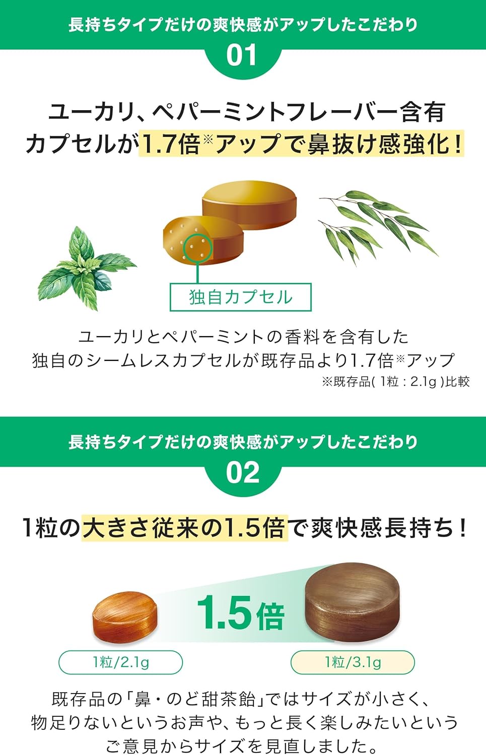 모리시타 진탄 코·목 텐차 캔디 – 더욱 오래가는 시원한 타입 (38g × 5봉)