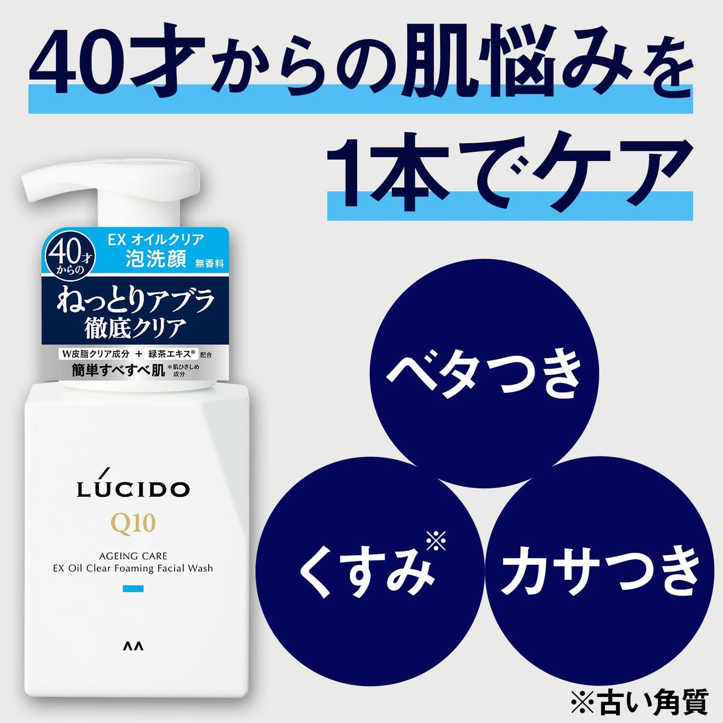 LUCIDO (루시도) EX 오일 클리어 거품 세안제 본품 | 남성용 | 피지 &번들거림 제거 | 150mL