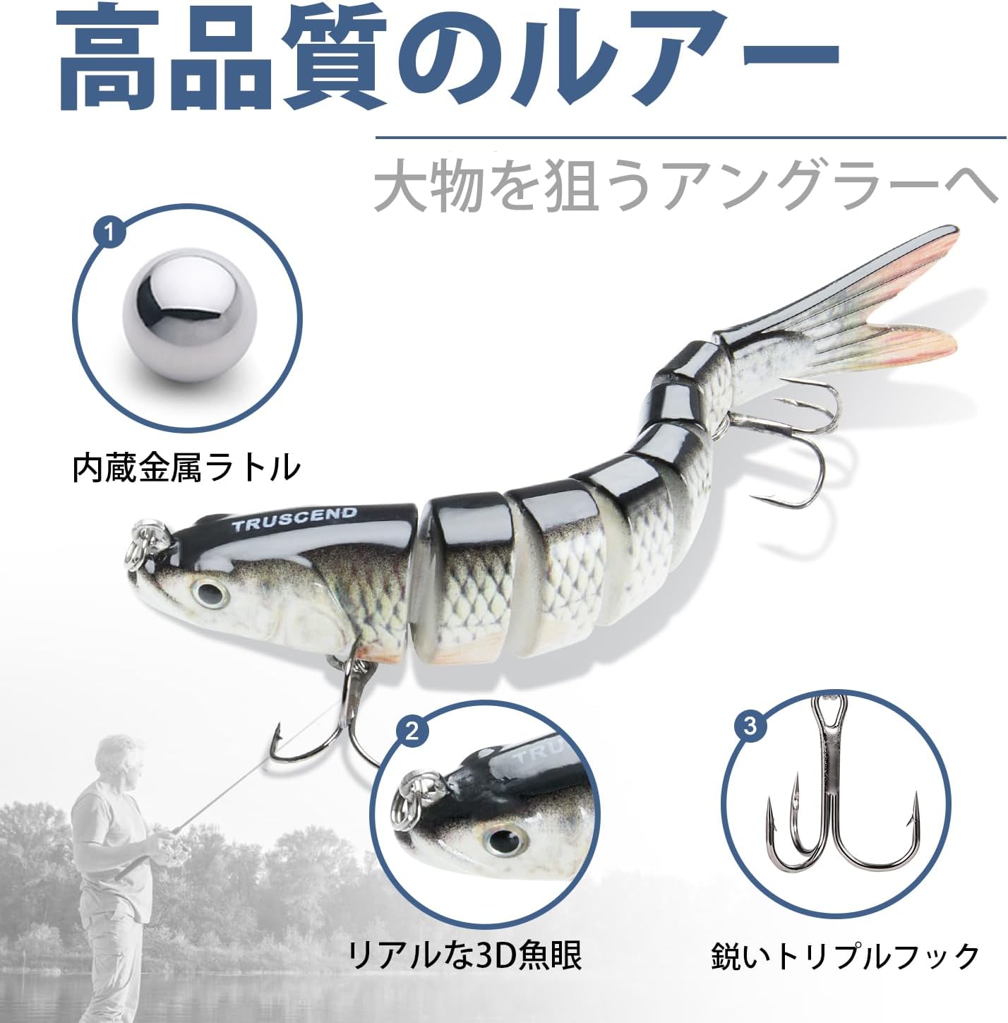 TRUSCEND 8관절 대형 리얼 피쉬 루어 27g / 빅베이트 미노우 낚시루어 A1-13.7cm,27g