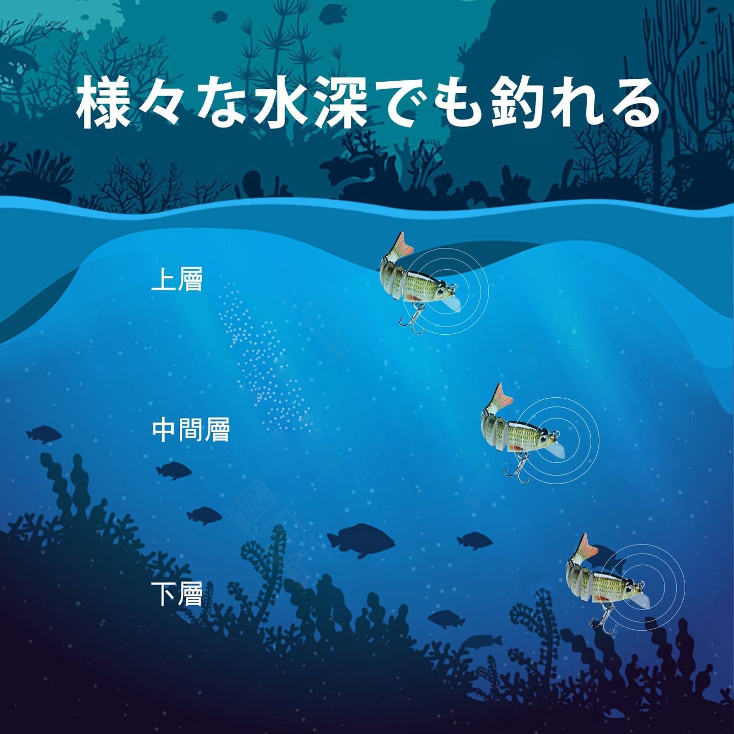 TRUSCEND 6관절 리얼 피쉬 루어 4개 세트 초보 입문용 미노우 낚시루어 B2-5cm,2g