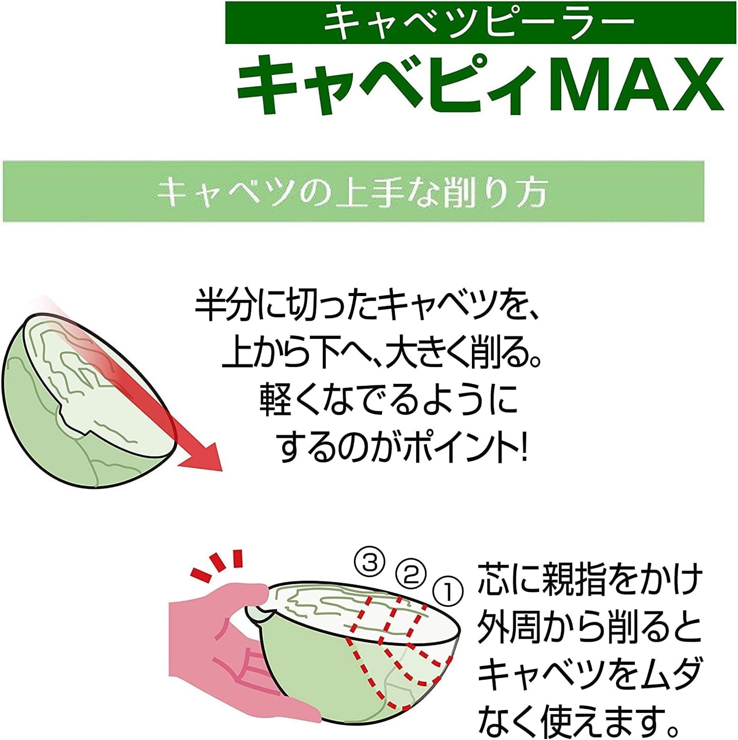 노노지 양배추 채칼 [정품] 캐베피 MAX 다크그린 CBP-04G nonoji 2세트구성