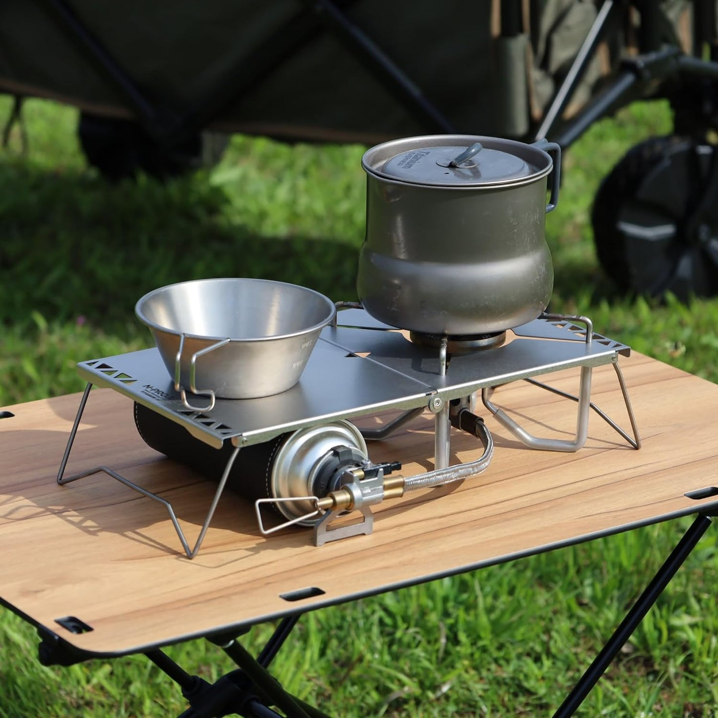 N-project 티타늄 차열 테이블 접이식 SOTO ST-330 FUSION & Trangia TRB25 전용 초경량 198g UL TITANIUM TABLE [일본제]