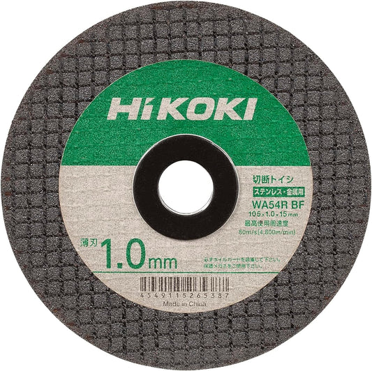 HiKOKI 스테인리스·금속용 절단석 (10장입) 105 x 1.0 x 15mm얇고 빠른 절단력! 전문가용 그라인더 절단 디스크