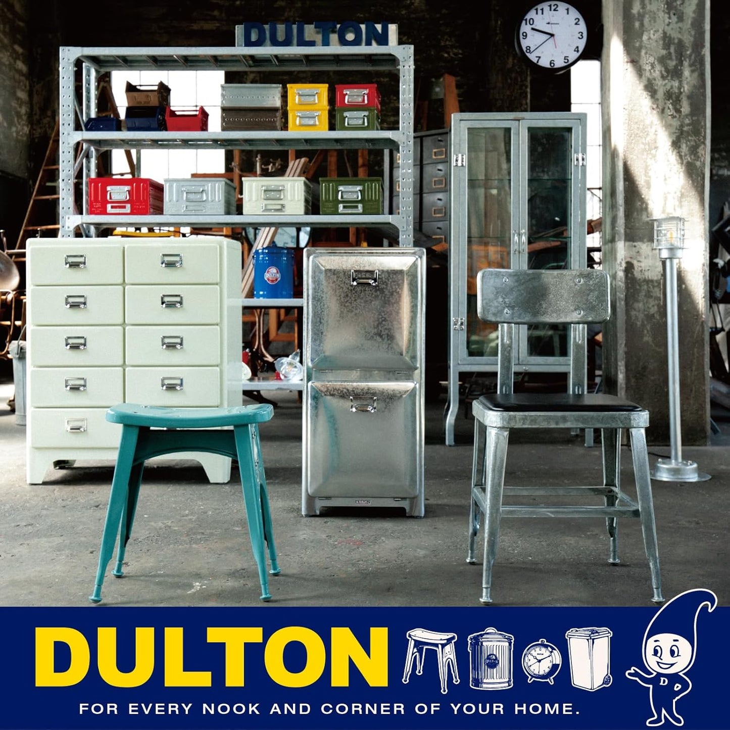 Dulton 달튼 가베지 캔 S사이즈 12L 레드 (뚜껑형 철제 휴지통) 색상4종