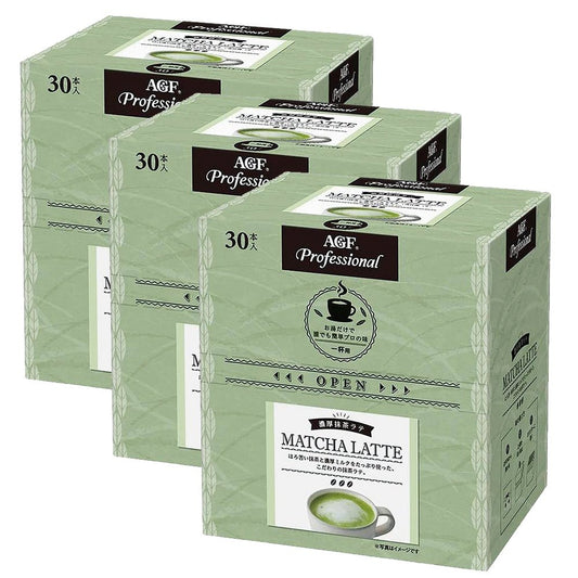 AGF 프로페셔널 진한 말차 라떼 스틱 30개입 일본산 인스턴트 말차라떼  1잔용 개별포장 3박스세트