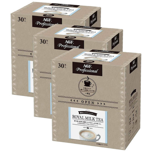 AGF 프로페셔널 진한 로열 밀크티 스틱 30개입 일본산 인스턴트 커피 1잔용 개별포장 3박스