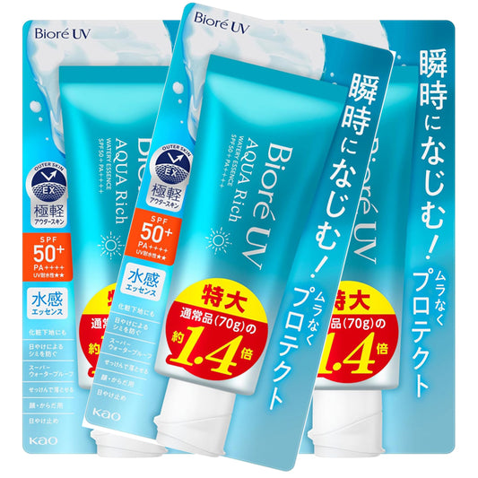 비오레 UV 아쿠아 리치 워터리 에센스 100g 3개세트 자외선 차단제 SPF50