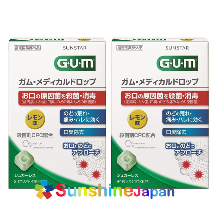 GUM 검 메디컬 드롭 CPC 함유 입,목 살균,소독 구취제거 목마름 통증 휴대용 외출용 목캔디 24알 2개 팩 3종선택