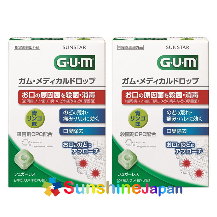 GUM 검 메디컬 드롭 CPC 함유 입,목 살균,소독 구취제거 목마름 통증 휴대용 외출용 목캔디 24알 2개 팩 3종선택