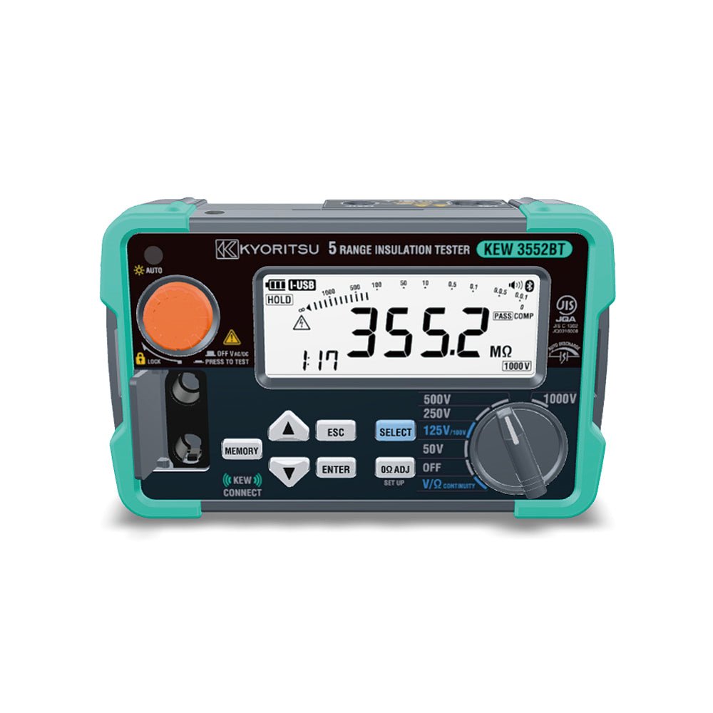 교리츠 KEW 3552BT Bluetooth 절연저항계 6레인지 디지털 절연저항 측정기 (50V~1000V / 메모리 1000건)