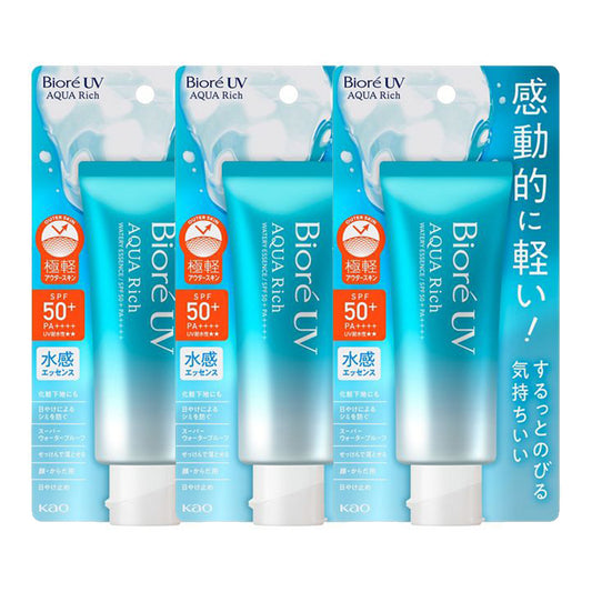 카오 비오레 UV 아쿠아 리치 워터리 에센스 자외선차단제 70g × 3