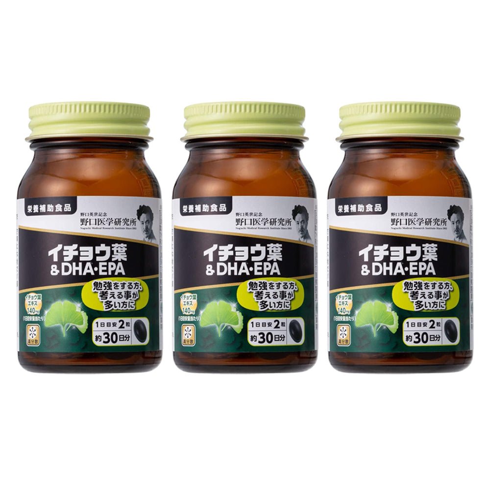 노구치 의학연구소【3개 세트】은행잎 & DHA·EPA (510mg×60정) 약 90일분 [영양보조식품]