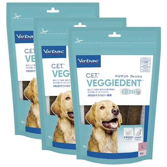 버박(Virbac) C.E.T. 베지덴트 프레시 L 사이즈 (15개입) 3세트